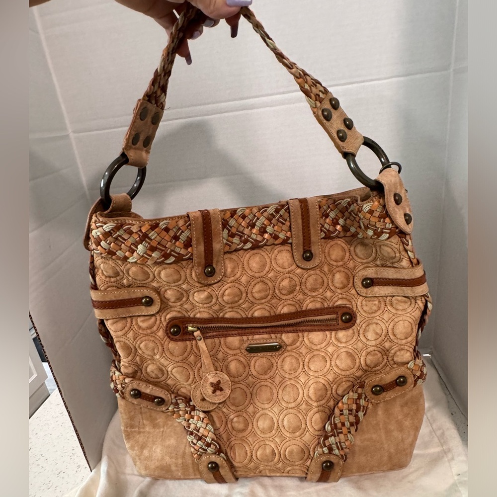 Isabella Fiore Embroidered
Angelina Hobo Handbag, Almost New
Condition